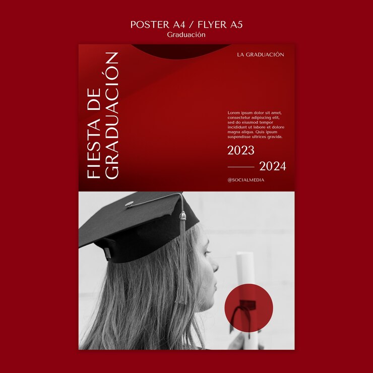 PSD gratuito disegno del modello di laurea