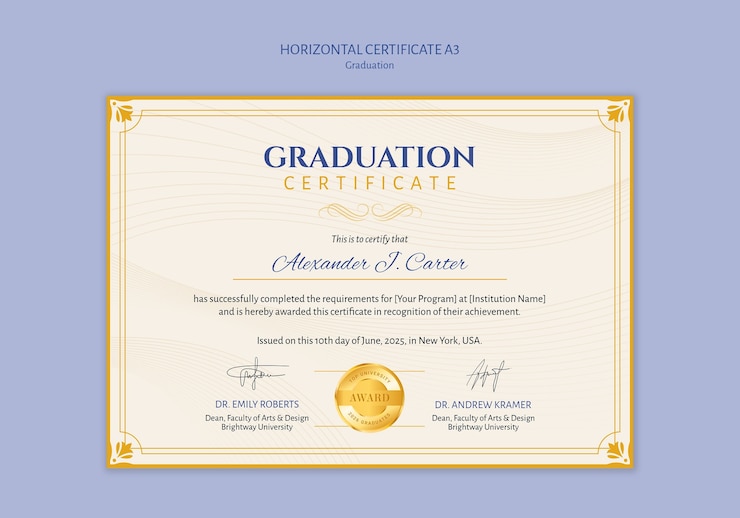 PSD gratuito disegno del modello di laurea