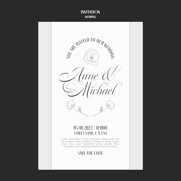 Disegno del modello di matrimonio design piatto