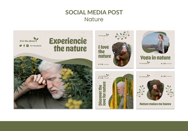 Disegno del modello di post di natura instagram