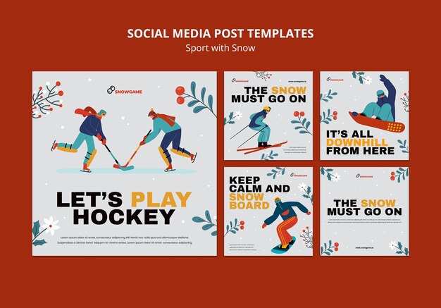 Disegno del modello di post di sport instagram