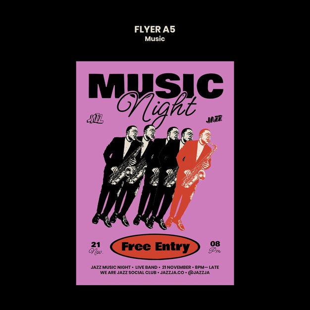 Disegno del modello di poster di musica