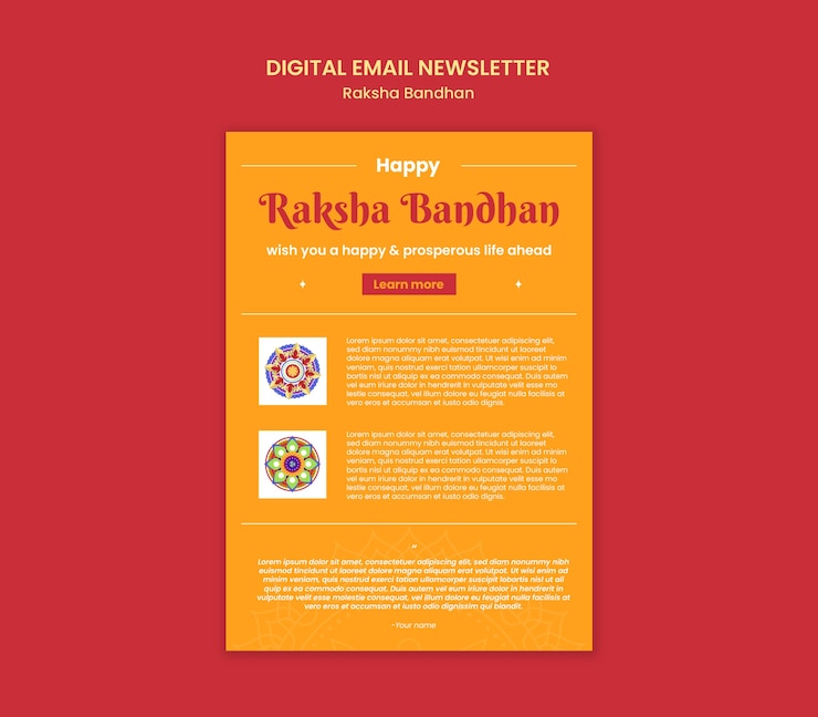 PSD gratuito disegno del modello di raksha bandhan