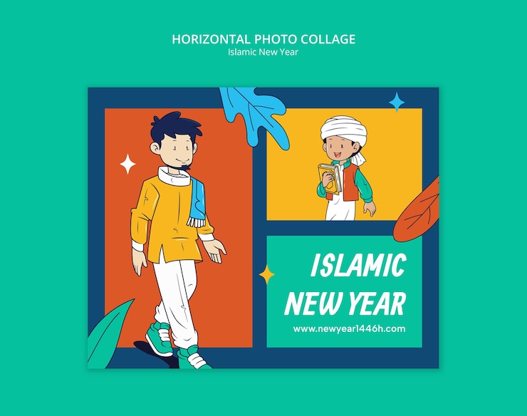 PSD gratuito disegno del modello per il nuovo anno islamico