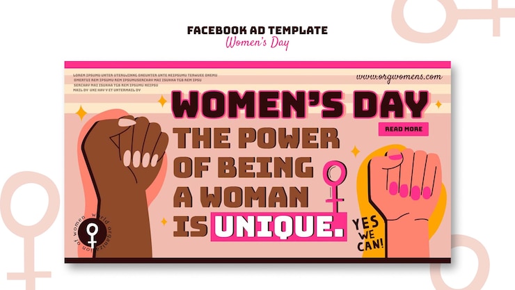 PSD gratuito disegno del modello per la giornata della donna