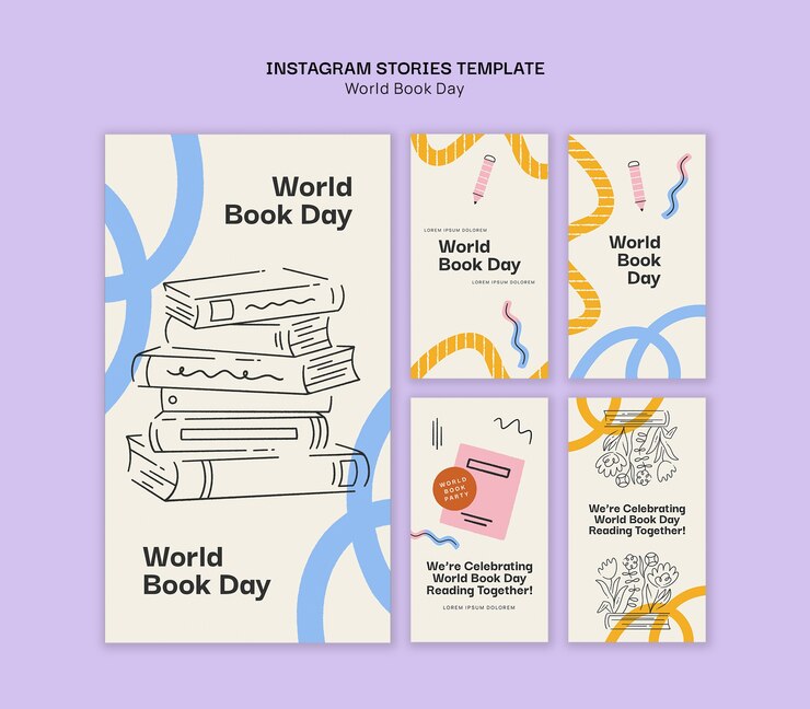 PSD gratuito disegno del modello per la giornata mondiale del libro