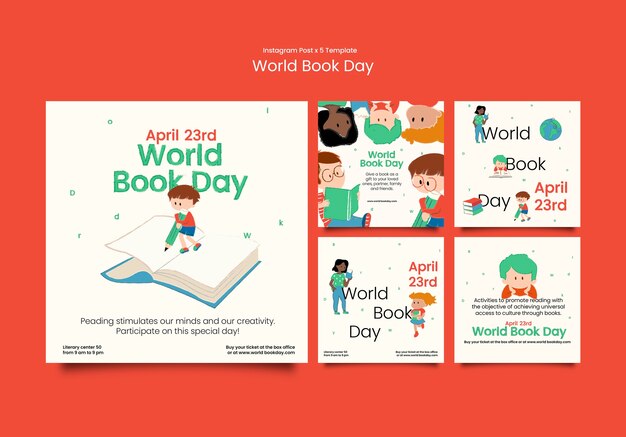 Disegno del modello per la Giornata Mondiale del Libro