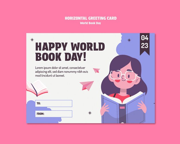 Disegno del modello per la Giornata Mondiale del Libro