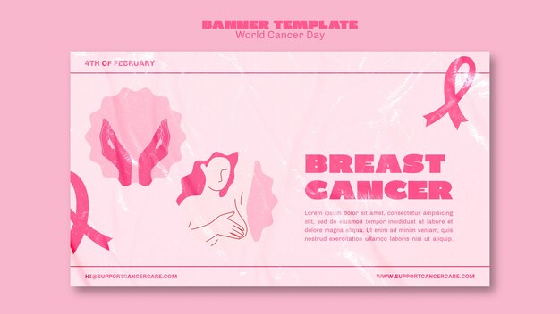 Disegno della bandiera della giornata mondiale del cancro