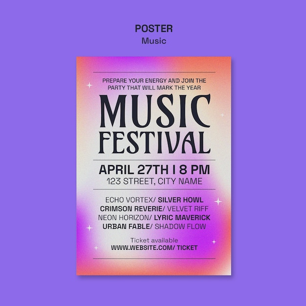 Disegno di modelli di poster musicali