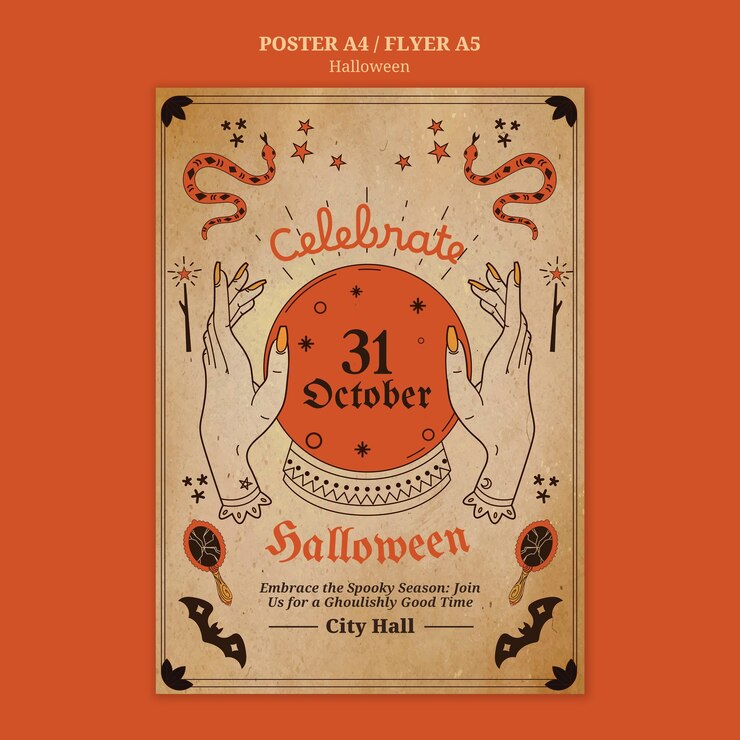 PSD gratuito disegno di modello di halloween