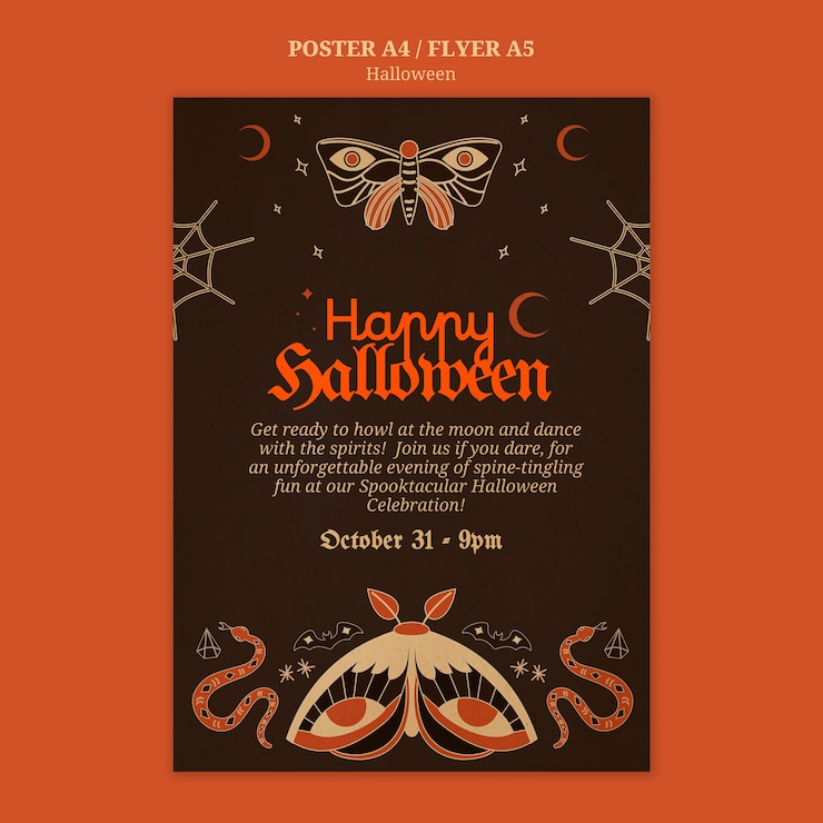 PSD gratuito disegno di modello di halloween