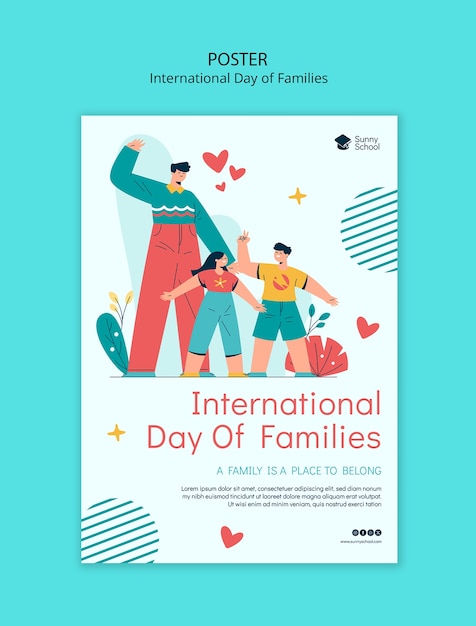Disegno di modello per la Giornata Internazionale delle Famiglie