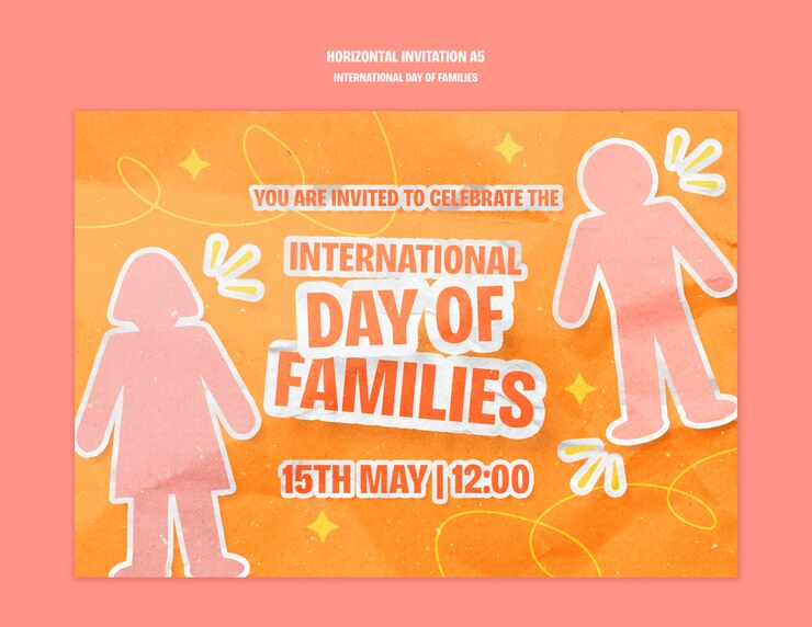 PSD gratuito disegno di modello per la giornata internazionale delle famiglie