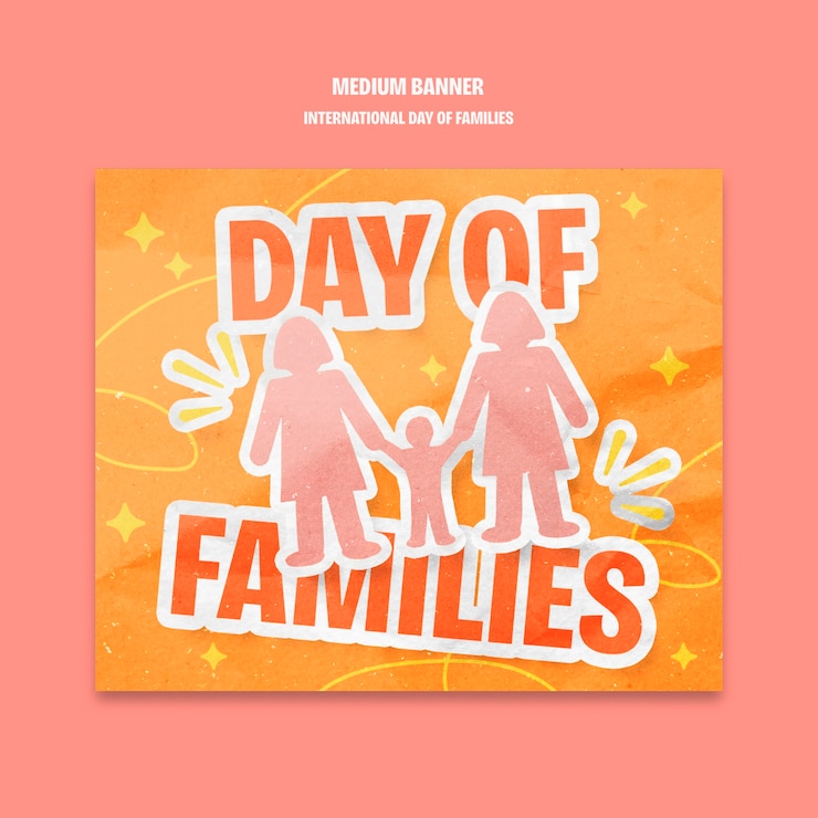 PSD gratuito disegno di modello per la giornata internazionale delle famiglie