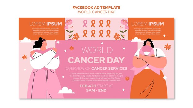 Disegno di modello per la Giornata Mondiale del Cancro