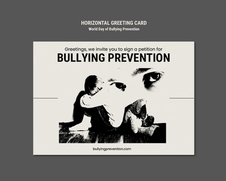PSD gratuito disegno di modello per la giornata mondiale di prevenzione del bullismo