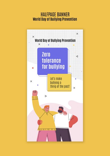 Disegno di modello per la giornata mondiale di prevenzione del bullismo