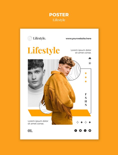 Disegno modello di poster di stile di vita