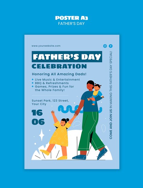 Disegno modello di poster per la Giornata del Padre