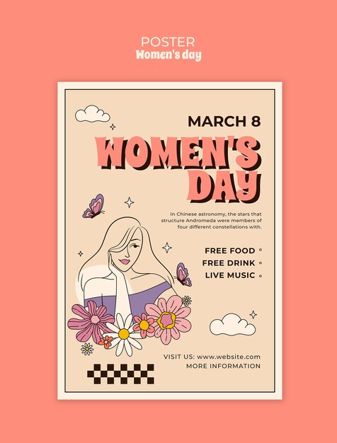 Disegno modello di poster per la Giornata della Donna