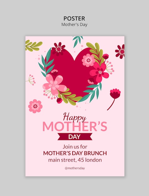 Disegno modello di poster per la Giornata della Madre