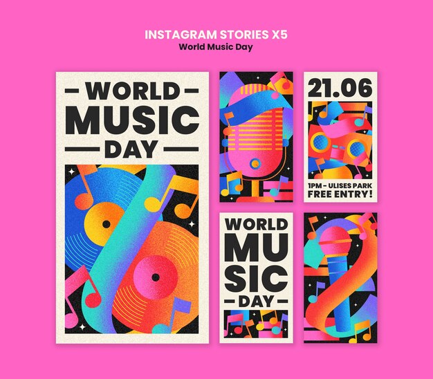 Disegno temaplte della Giornata Mondiale della Musica