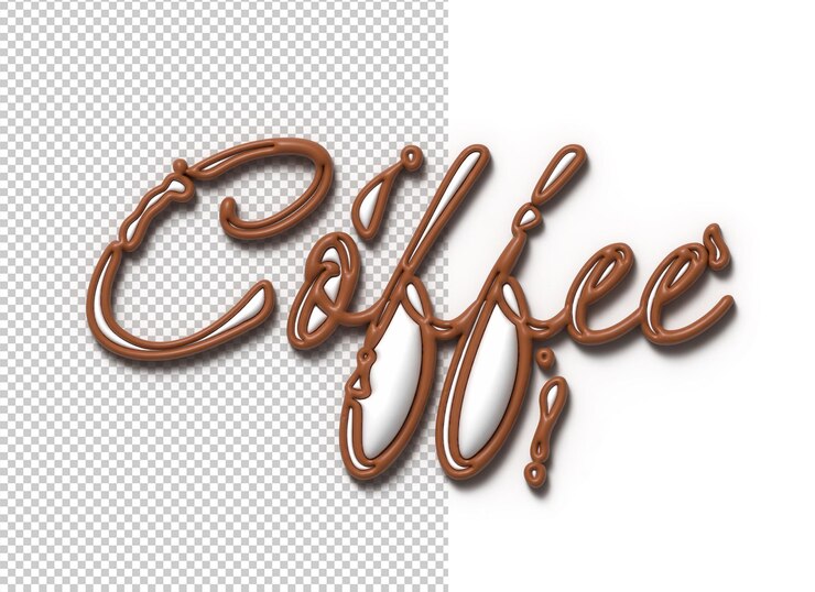 PSD gratuito disegno tipografico dell'illustrazione 3d dell'iscrizione del caffè 3d