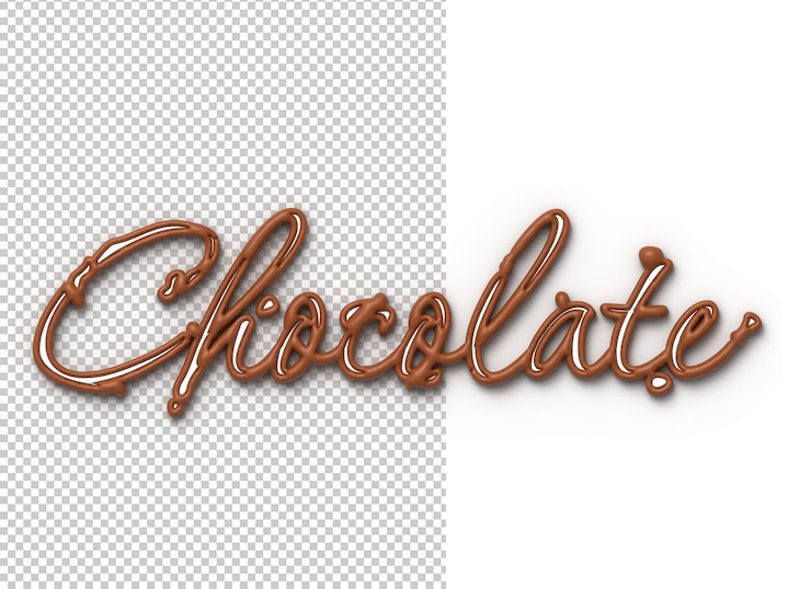 PSD gratuito disegno tipografico dell'illustrazione 3d dell'iscrizione del cioccolato 3d