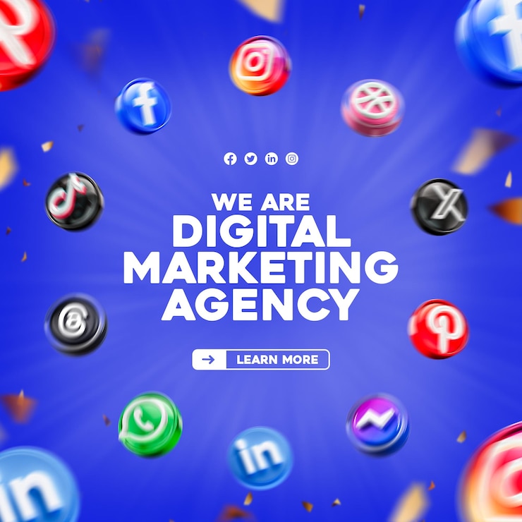 PSD gratuito diseño 3d de marketing digital plantilla de publicación en redes sociales