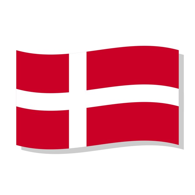 Diseño aislado de la bandera de Dinamarca