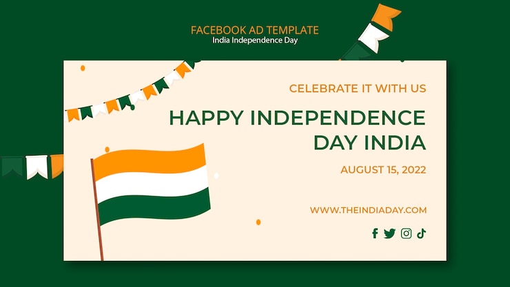 PSD gratuito diseño de anuncios de facebook del día de la independencia de la india