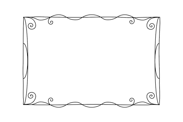 Diseño artístico de la línea de marco negro
