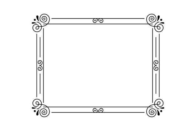 Diseño artístico de la línea de marco negro