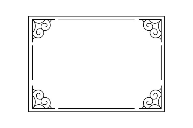 Diseño artístico de la línea de marco negro