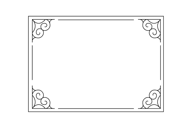Diseño artístico de la línea de marco negro