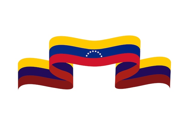 Diseño de la bandera de venezuela aislado