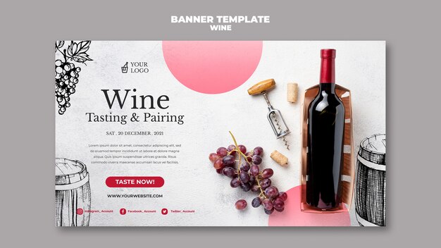 Diseño de banner de cata de vinos.