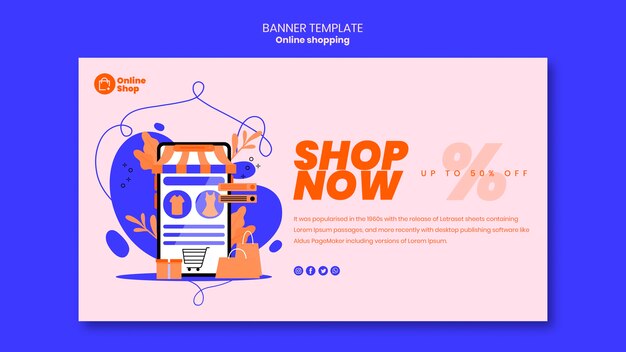 Diseño de banner de compras en línea