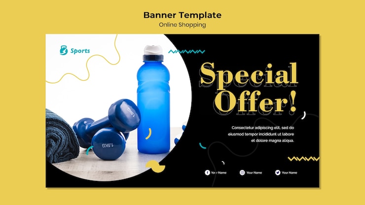 PSD gratuito diseño de banner de compras online