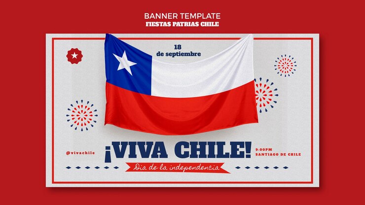 PSD gratuito diseño de banner del día internacional de chile