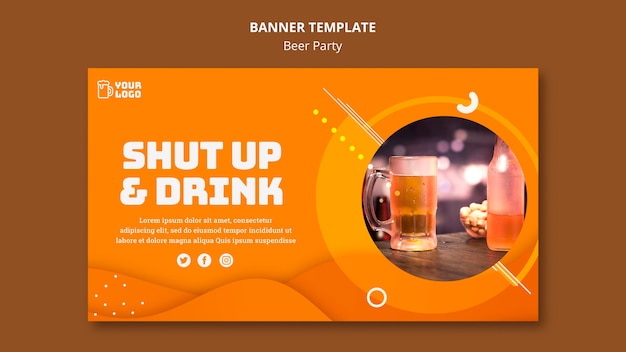 PSD gratuito diseño de banner de fiesta de cerveza