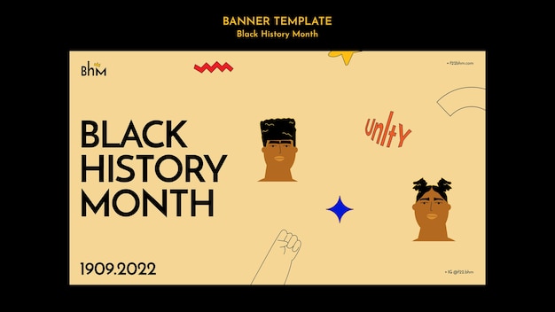 PSD gratuito diseño de banner del mes de la historia negra