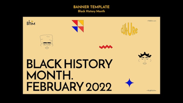 Diseño de banner del mes de la historia negra PSD gratuito