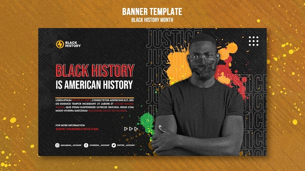 Diseño de banner del mes de la historia negra