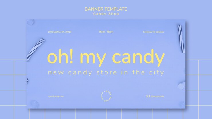 PSD gratuito diseño de banner para plantilla de tienda de golosinas