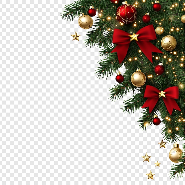 PSD gratuito diseño de borde de la esquina festiva de navidad con adornos y arcos