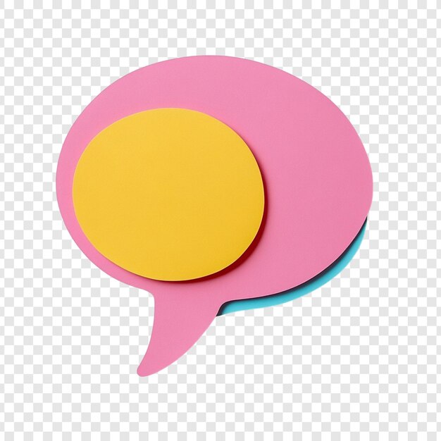 Diseño de burbuja de habla abstracta Paleta de colores rosa amarillo y azulado