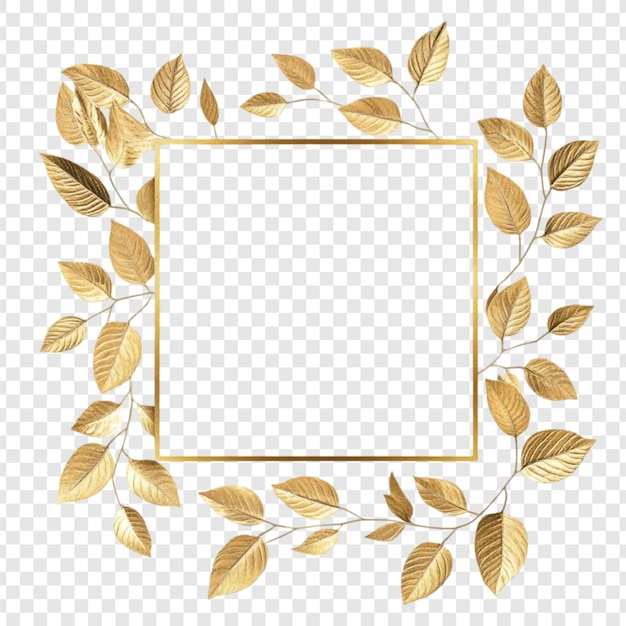 Diseño elegante del marco de hojas doradas