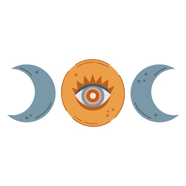 Diseño de elementos de luna y sol.